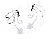 Left And Right Heart Ear Cuff Wrap Set