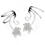 Left And Right Maple Tree Leaf Ear Cuff Wrap Set