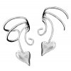 Left And Right Puffed Heart Ear Cuff Wrap Set