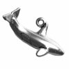 Side Facing Whale With Curved Tail Charm
