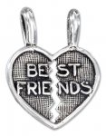 BEST FRIENDS Two Piece Shareable Heart Pendants