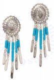 Concho Turquoise Heishi Beads Earrings