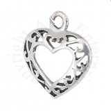 Small Open Scrolled Heart Charm