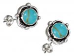 Turquoise Concho Post Earrings