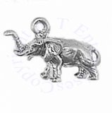 3D Elephant With Raised Trunk And Swatting Tail Charm