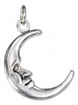 3D Crescent Moon Charm Man In The Moon Lunar Phase Waxing Crescent