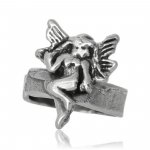 Left Ear Small Winged Fairy On Band Middle Inner Ear Cuff