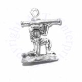 3D Soldier Holding Bazooka Shoulder Fired Rocket Launcher Charm