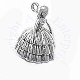 3D Lady Southern Belle Or Bride Wedding Dress And Hoop Skirt Charm