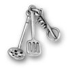 3D Kitchen Utensils Spatula Straining Spoon And Beater Charm