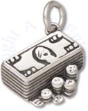 Stack Of Dollar Bills And Coins Charm
