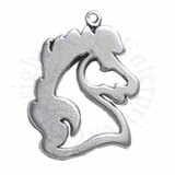 Stencil Outlined Stallion Horse Head Charm