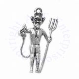 Standing Devil With Pitchfork And Arrowhead Tail 3D Charm
