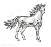 Standing Stallion Horse Brooch Pin
