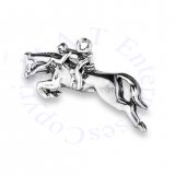 Steeplechase Rider On Left Jumping Horse Charm
