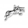 Steeplechase Rider On Right Jumping Horse Charm