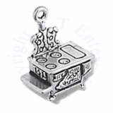 3D Small Old Vintage Cast Iron Stove Charm