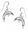 Partially 3D Dolphin Dangle Earrings