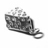 Sterling Silver 3D Swiss Cheese Slice Charm