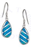 Imitation Blue Opal Teardrop Earrings