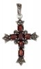 Imitation Garnet Marcasite Christian Religious Cross Pendant