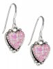 Imitation Pink Opal Heart Dangle Earrings