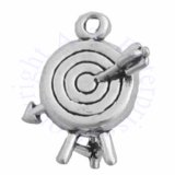 3D Round Archery Target With Arrows Charm