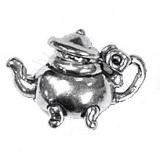 Teapot With Moveable Lid 3D Charm - Click Image to Close