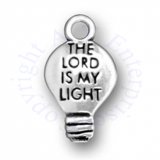 The Lord Is My Light Christian Message Light Bulb Charm