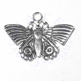 Sterling Silver Thin Butterfly With Curved Up Wings Charm