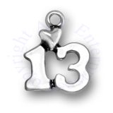 Number Thirteen With A Heart Charm