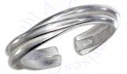 Sterling Silver Men's Crossover Adjustable Toe Ring