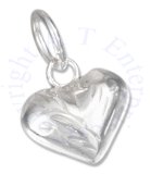 Small Etched Heart Charm