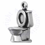 Sterling Silver 3D Toilet Charm