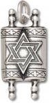 3D Jewish Hebrew Sefer Torah Scroll Charm With Star Of David