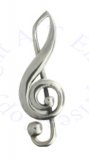 Treble Clef With Inner Scroll Brooch Pin