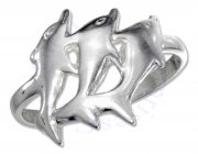 Triple Dolphin Ring