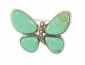 Sterling Silver Green Turquoise Butterfly Brooch