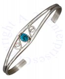 Turquoise Open Wire Cuff Bracelet S Shaped Design