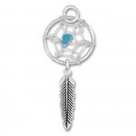 Native American Dreamcatcher With Turquoise Stone And Feather Charm