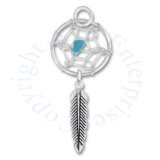 Native American Dreamcatcher With Turquoise Stone And Feather Charm