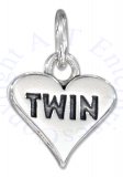 Love My "TWIN" Heart Charm
