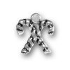 Two Crossed Christmas Candy Canes Charm