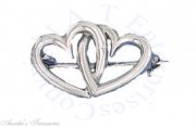 Two Hearts In Love Brooch Pin