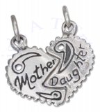 MOTHER DAUGHTER Two 2 Piece Shareable Split Heart Charm