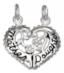 MOTHER DAUGHTER 2 Two Piece Heart Charm