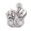 Two Tulips With Petals Open and Closed With Circular Stems 3D Charm