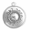 Sterling Silver 3D UFO With Alien Writing Charm