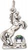 3D Fantasy Rearing Unicorn With Crystal Ball Charm