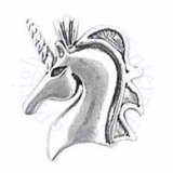 Side Facing Unicorn Head With Wavy Hair Charm